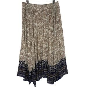 Coldwater Creek Handkerchief Hem Paisley Bohemian Skirt Size: Large